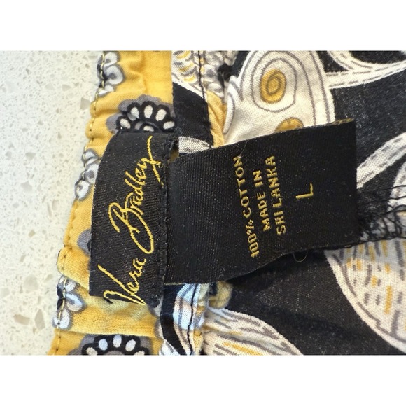 VERA BRADLEY Capri Pajamas Pants Bottoms Convertible Floral Black Yellow White - Picture 7 of 8